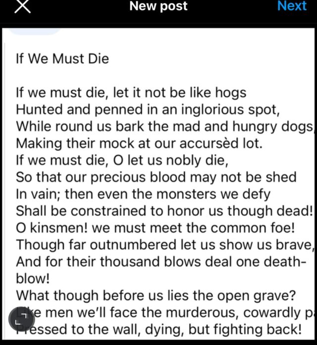 I love this Life, and I also love ❤️ this poem by Claude McKay, If We Must Die. #poetryoftheday